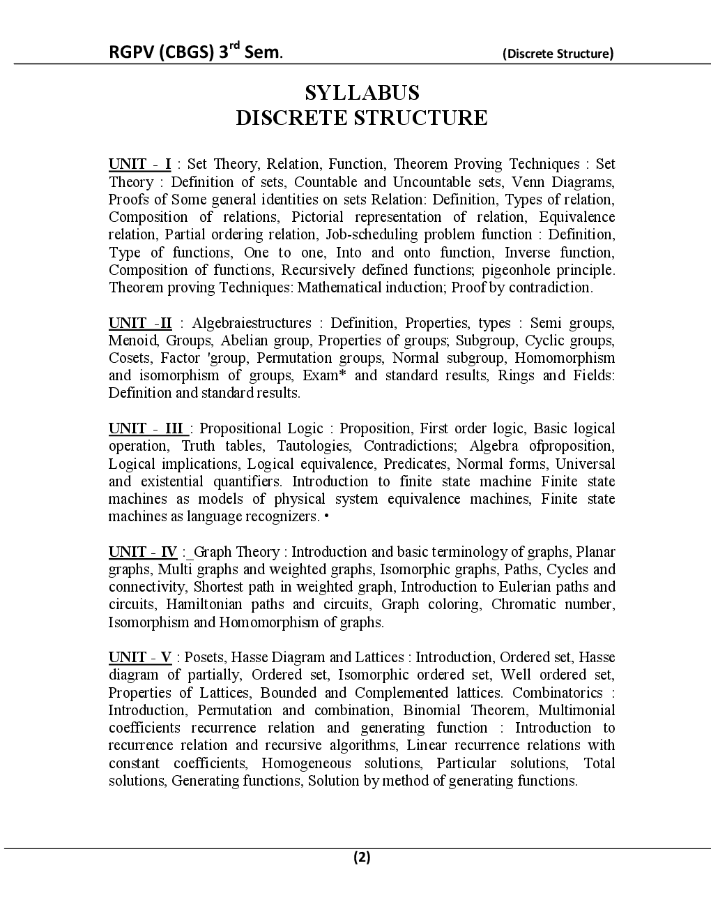 Discrete Structure For BE 3rd Sem Computer Science Engineering - Page 3