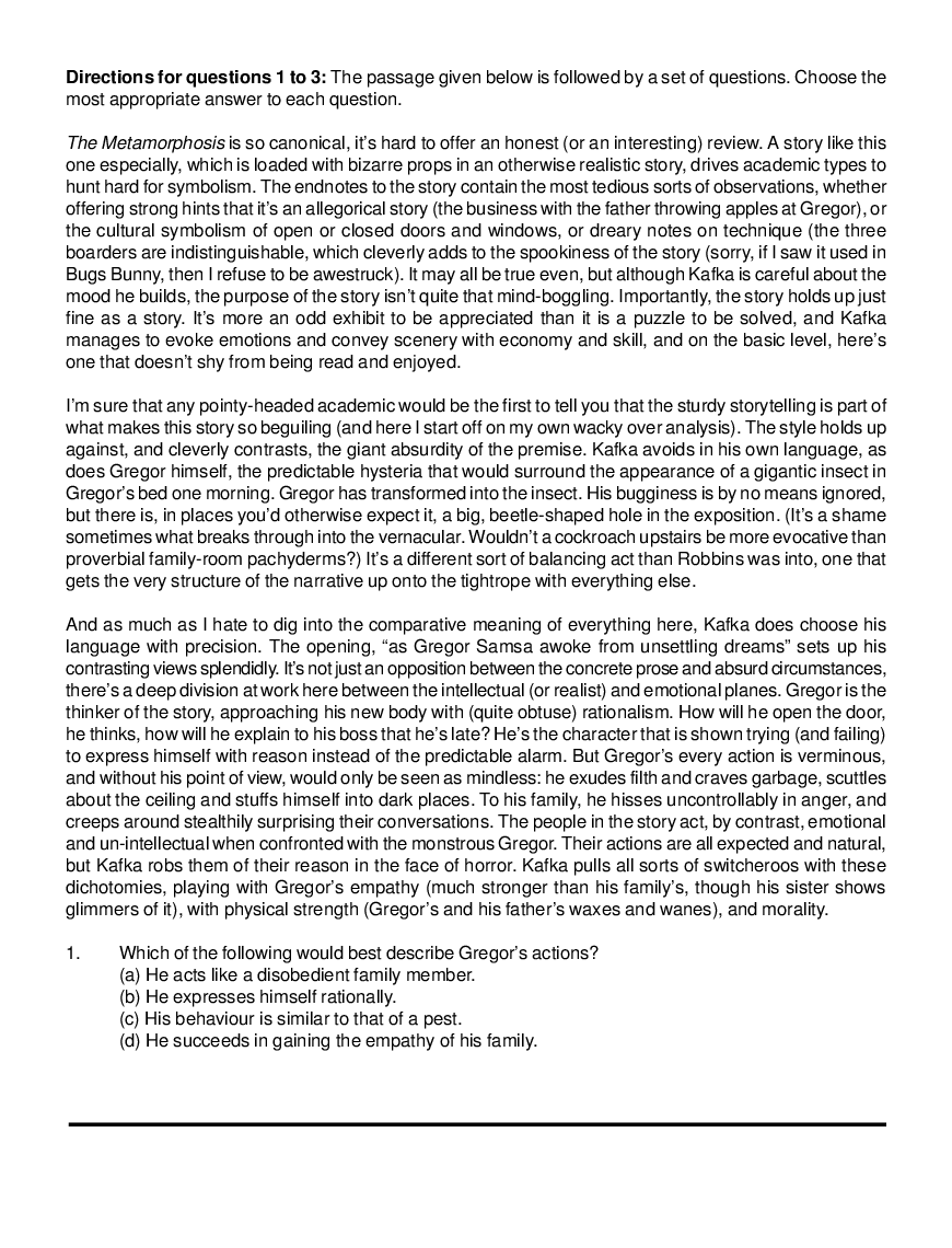 CAT Mock Test Paper - 7 Questions & Explanations - Page 2