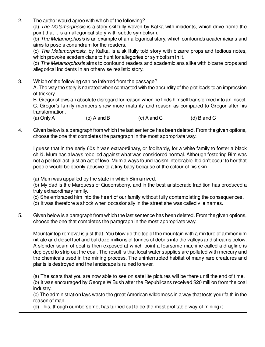 CAT Mock Test Paper - 7 Questions & Explanations - Page 3