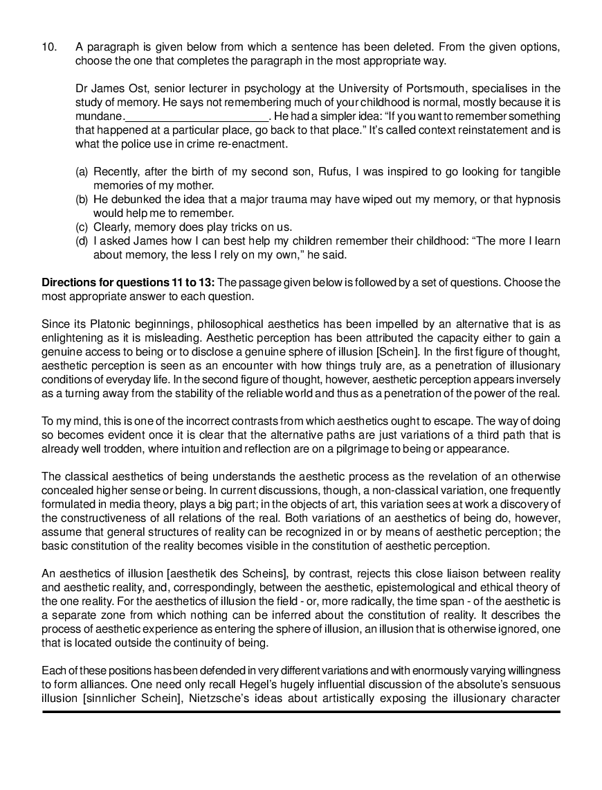 CAT Mock Test Paper - 9 Questions & Explanations - Page 5