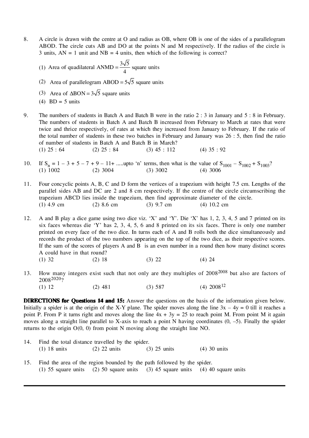 CAT Mock Test Paper - 12 Questions & Explanations - Page 3