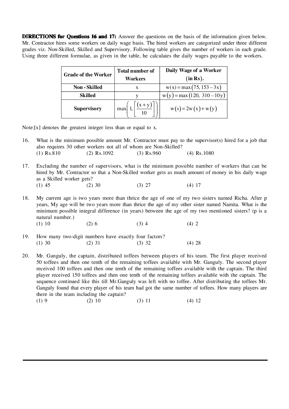 CAT Mock Test Paper - 12 Questions & Explanations - Page 4