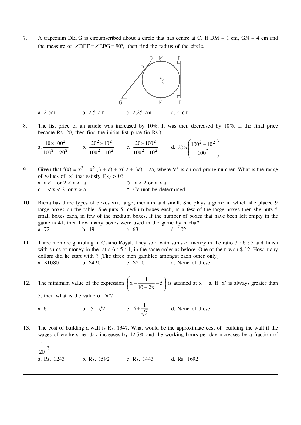 CAT Mock Test Paper - 13 Questions & Explanations - Page 3