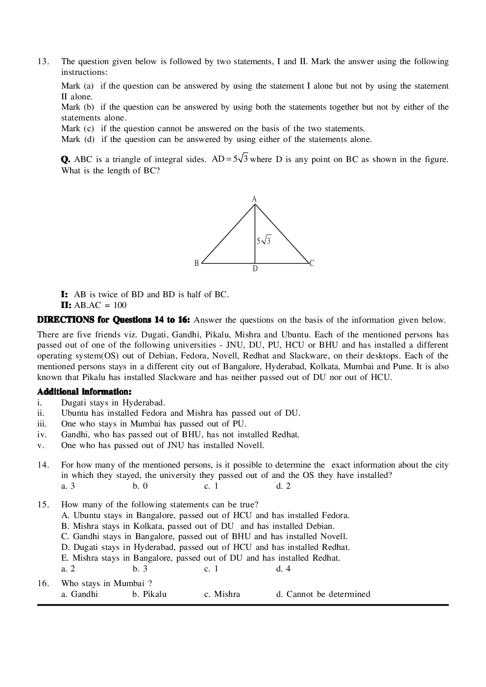 CAT Mock Test Paper - 15 Questions & Explanations - Page 5