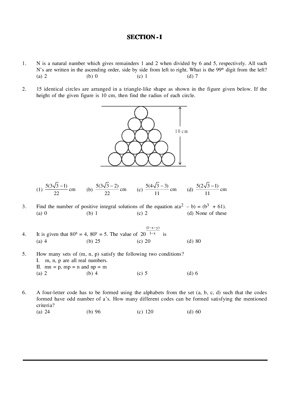 CAT Mock Test Paper - 20 Questions & Explanations - Page 2