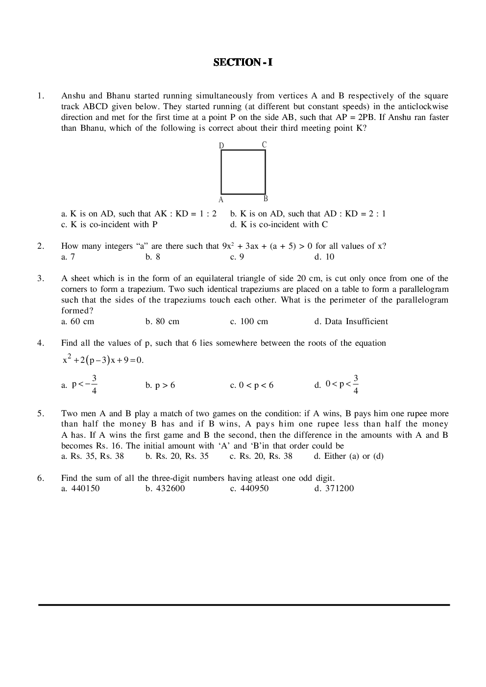 CAT Mock Test Paper - 22 Questions & Explanations - Page 2