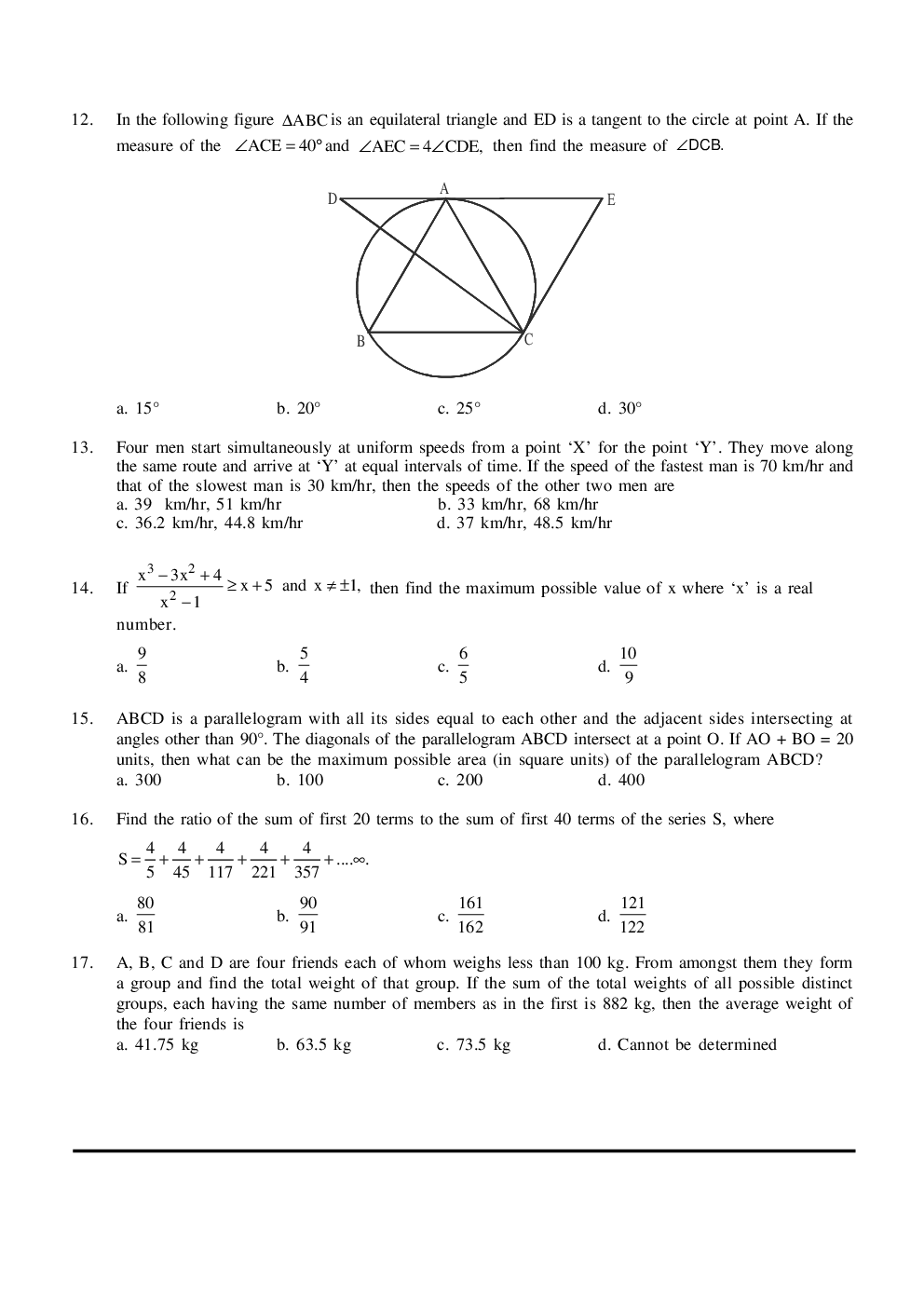 CAT Mock Test Paper - 22 Questions & Explanations - Page 4