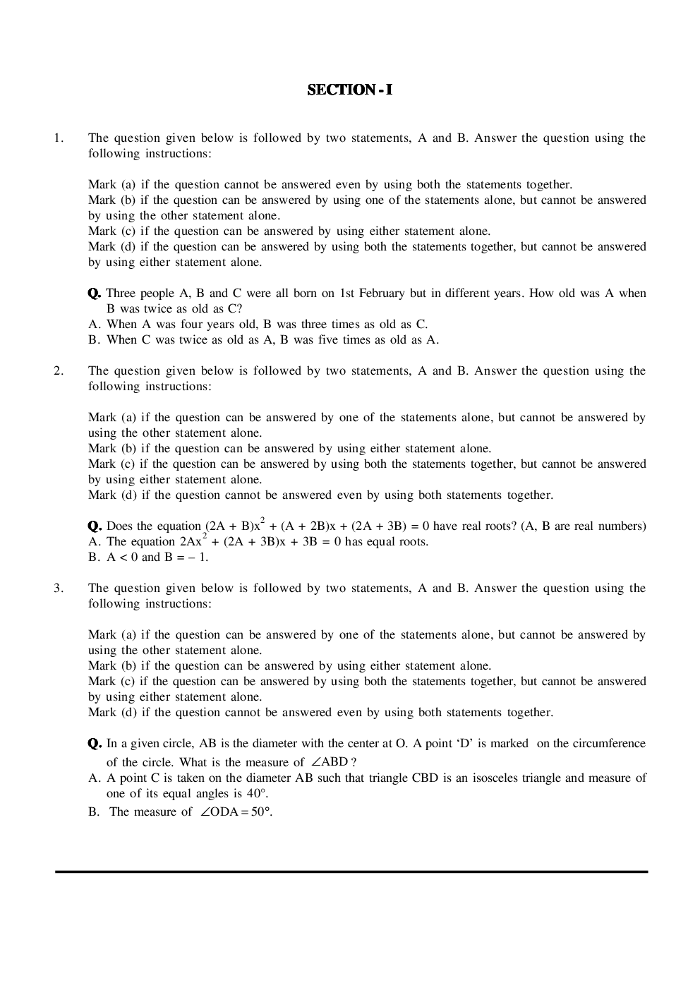 CAT Mock Test Paper - 23 Questions & Explanations - Page 2