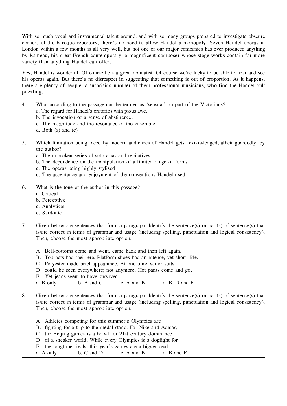 CAT Mock Test Paper - 24 Questions & Explanations - Page 3