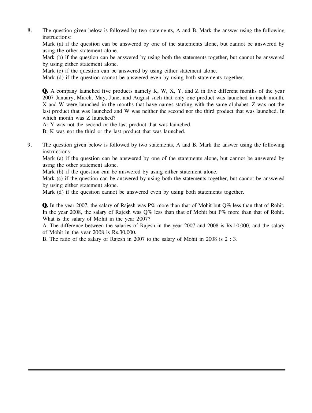 CAT Mock Test Paper - 25 Questions & Explanations - Page 4