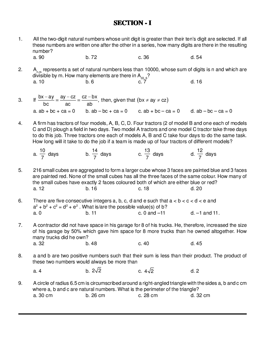 CAT Mock Test Paper - 28 Questions & Explanations - Page 2