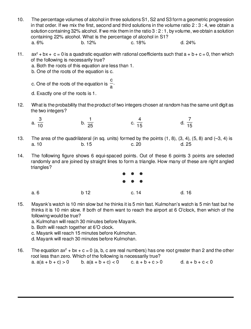 CAT Mock Test Paper - 28 Questions & Explanations - Page 3