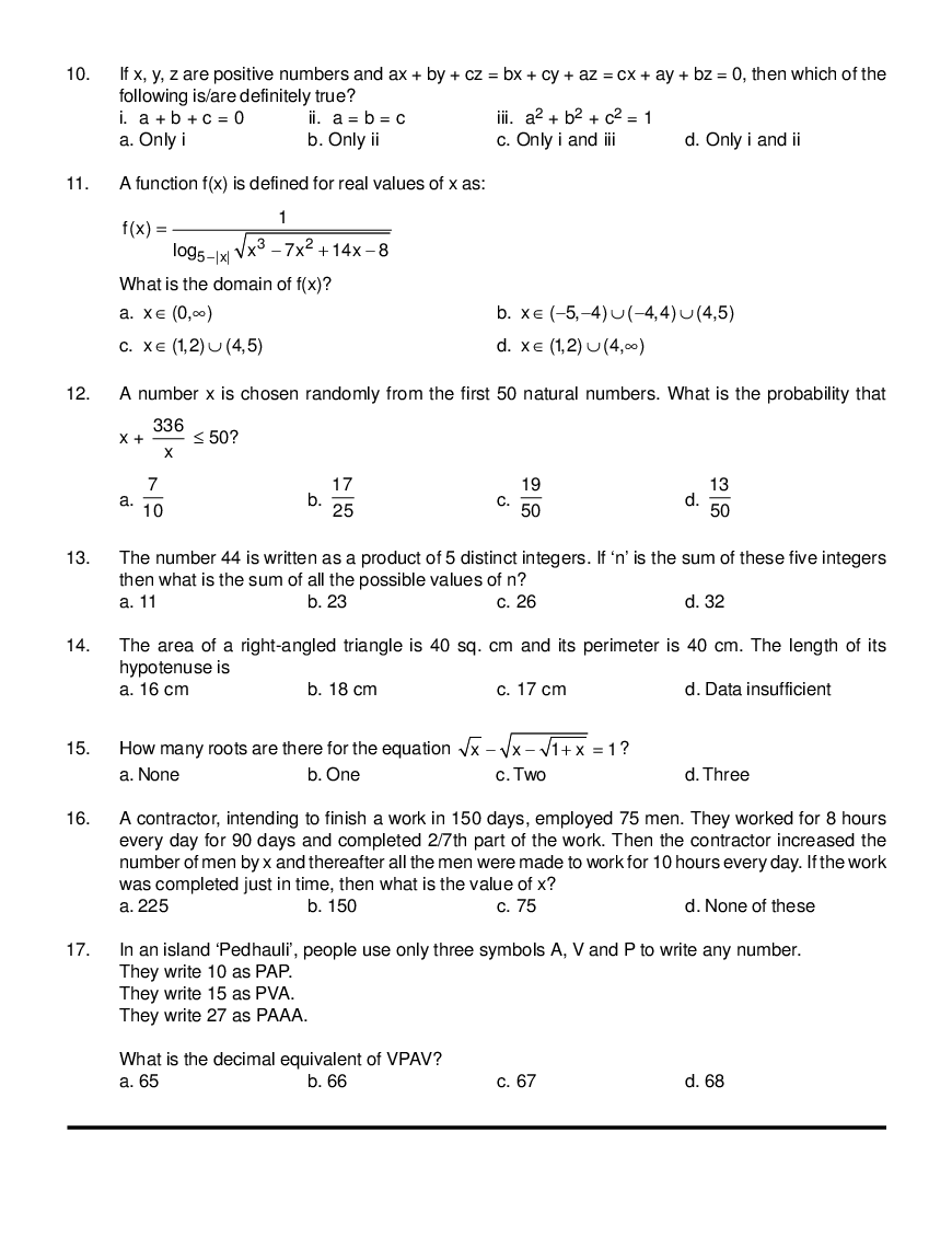 CAT Mock Test Paper - 29 Questions & Explanations - Page 3