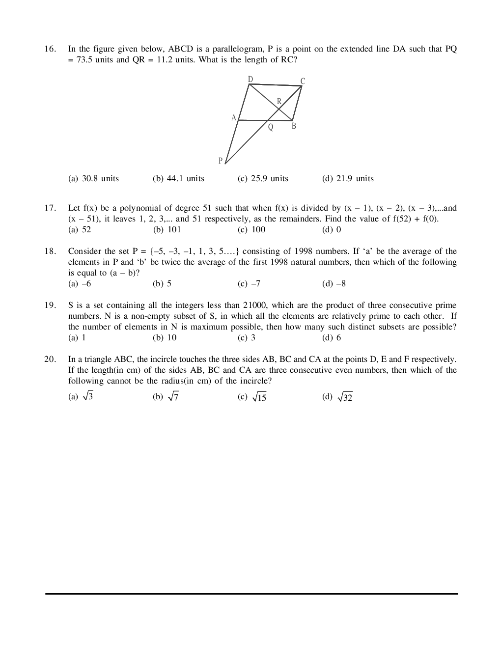 CAT Mock Test Paper - 31 Questions & Explanations - Page 4