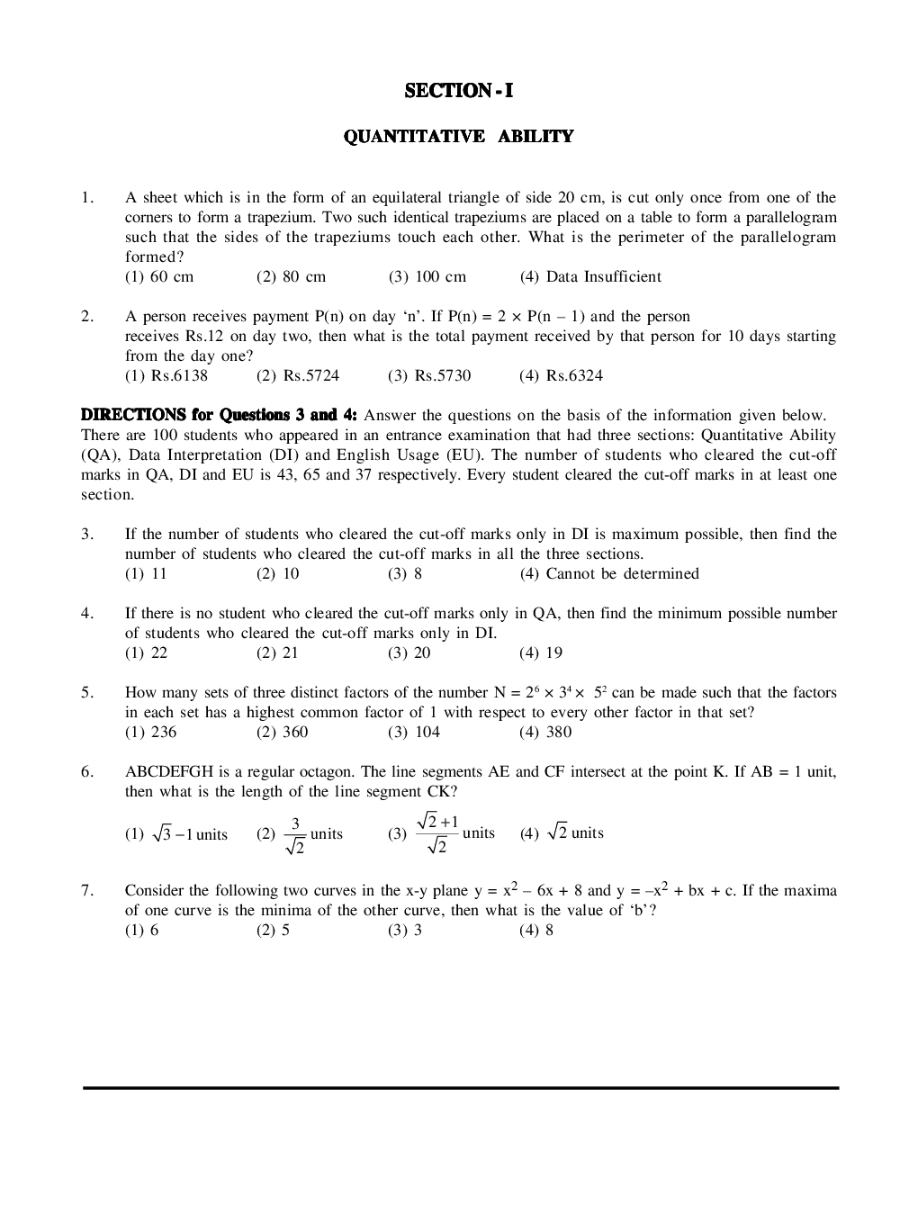 CAT Mock Test Paper - 35 Questions & Explanations - Page 2