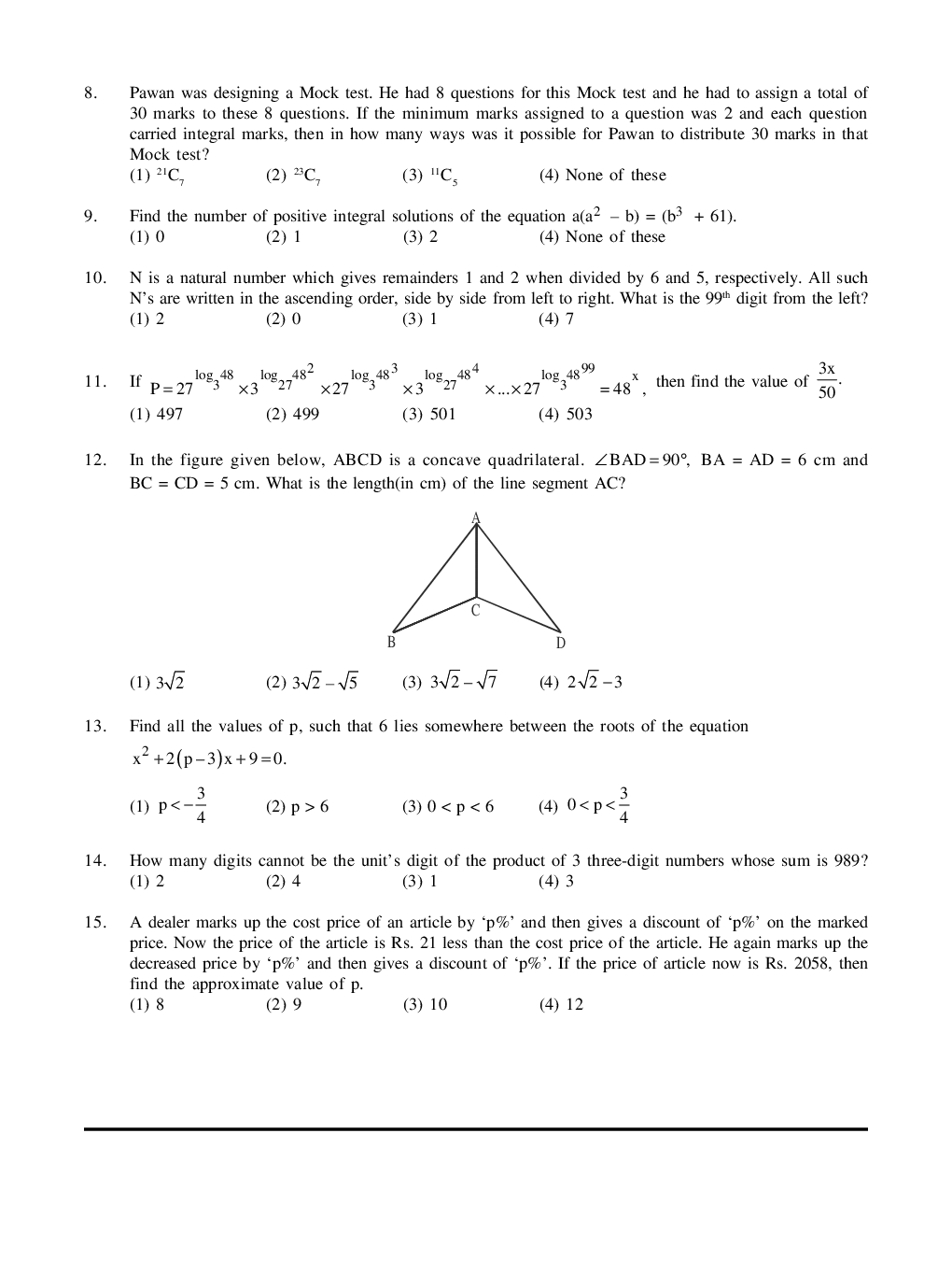 CAT Mock Test Paper - 35 Questions & Explanations - Page 3