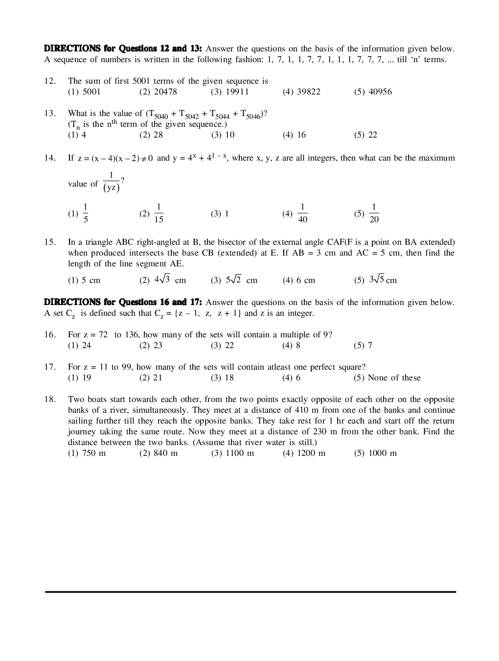 CAT Mock Test Paper - 39 Questions & Explanations - Page 4