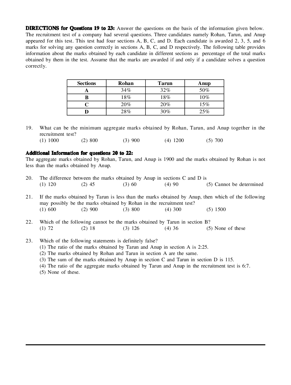 CAT Mock Test Paper - 39 Questions & Explanations - Page 5