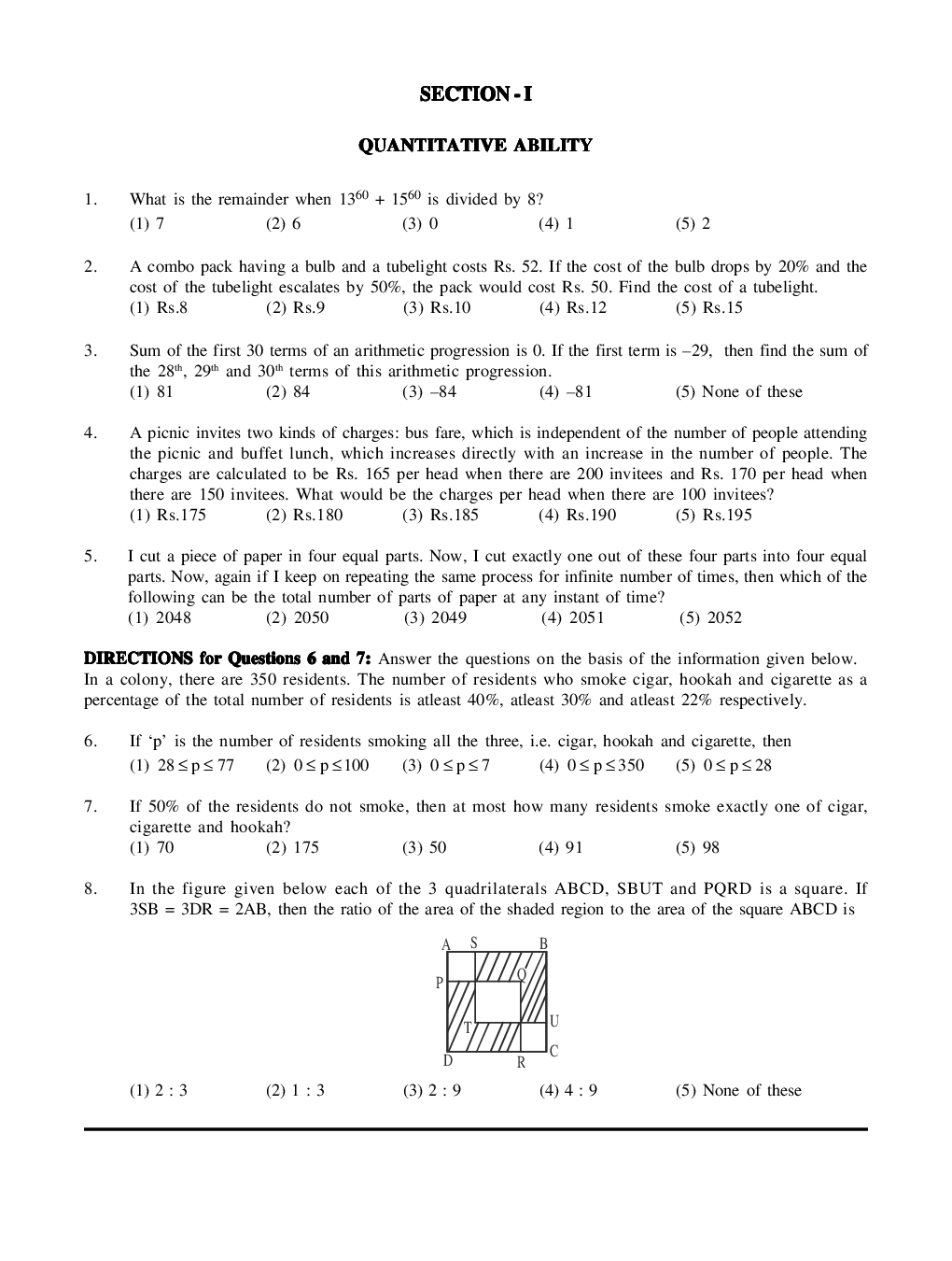 CAT Mock Test Paper - 44 Questions & Explanations - Page 2