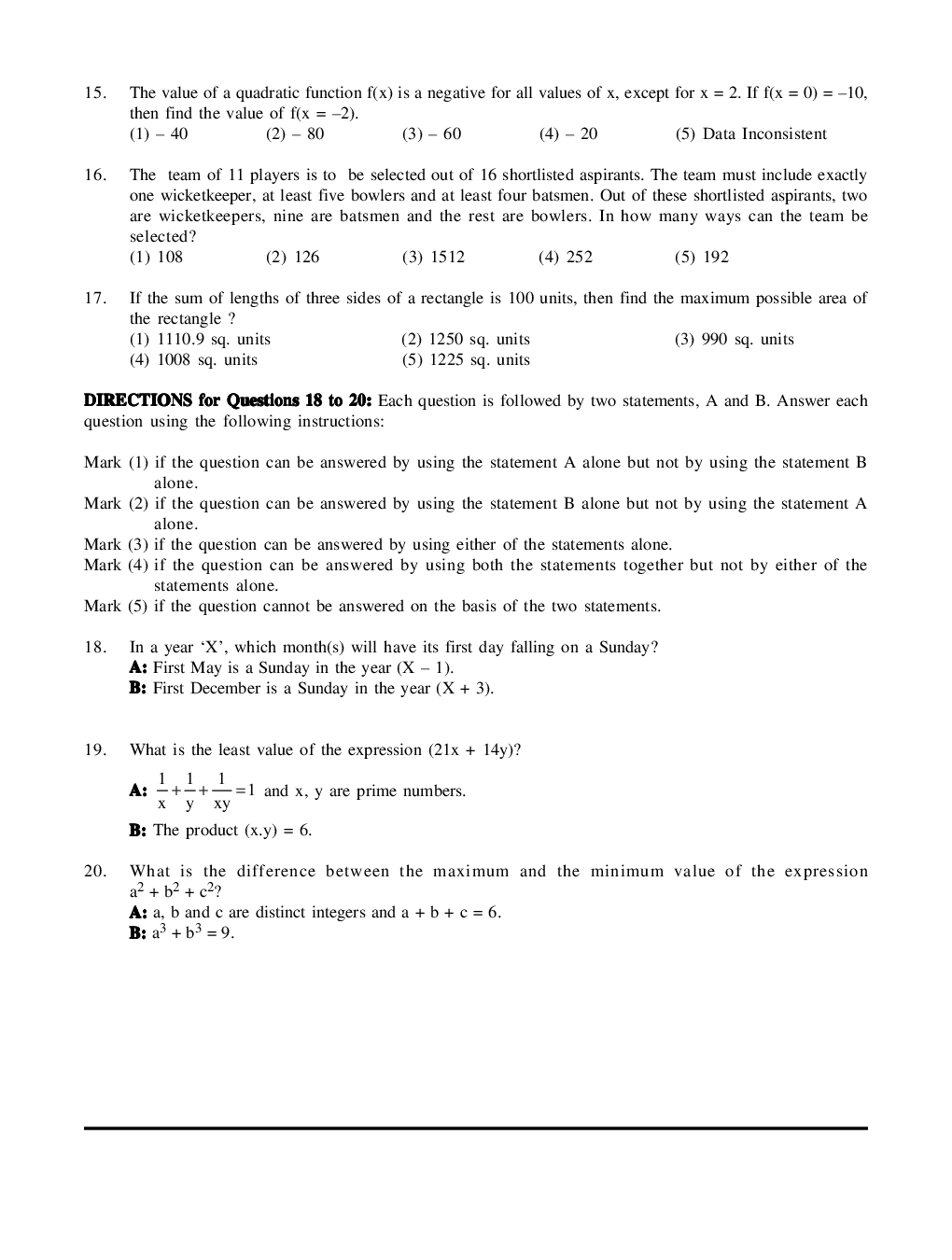 CAT Mock Test Paper - 44 Questions & Explanations - Page 4