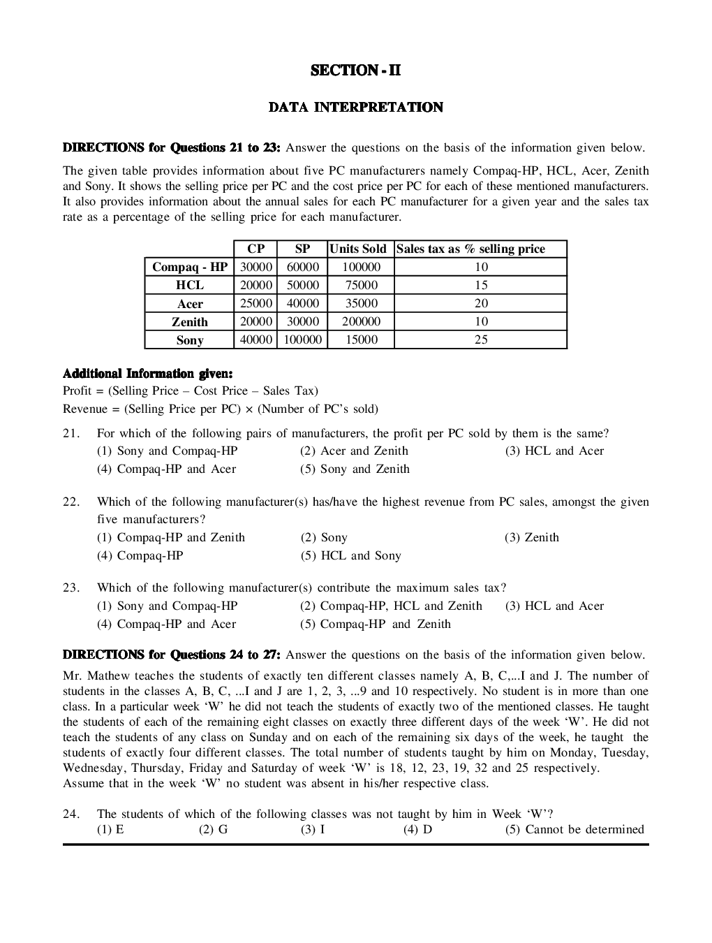CAT Mock Test Paper - 44 Questions & Explanations - Page 5