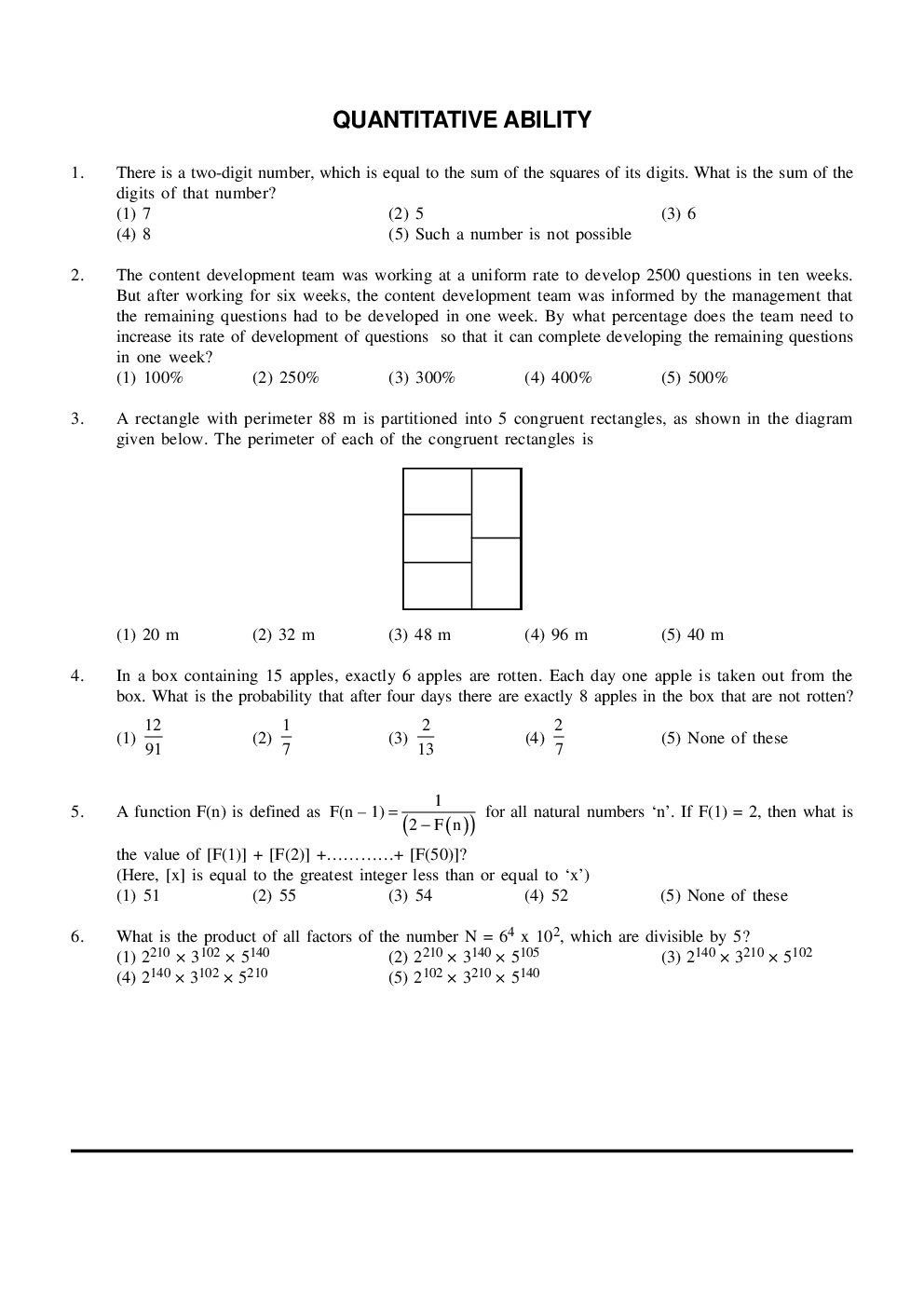 CAT Mock Test Paper - 46 Questions & Explanations - Page 2