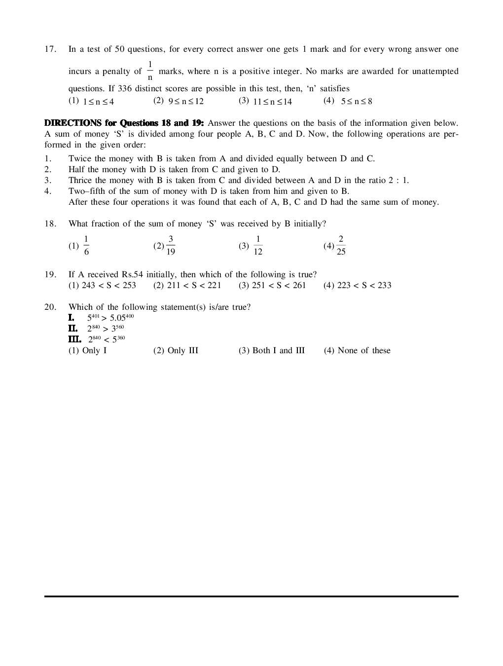 CAT Mock Test Paper - 50 Questions & Explanations - Page 5