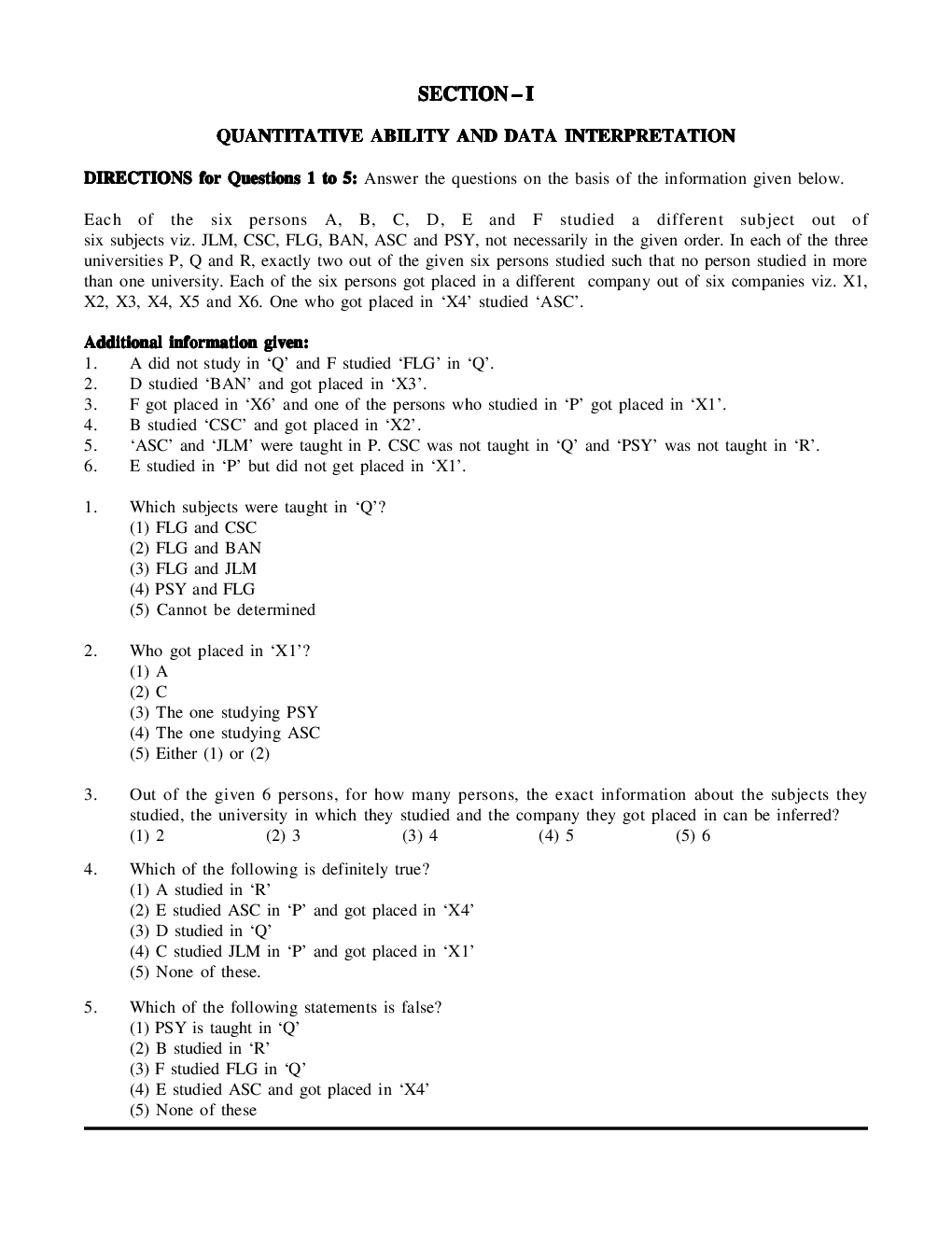 CAT Mock Test Paper - 52 Questions & Explanations - Page 2