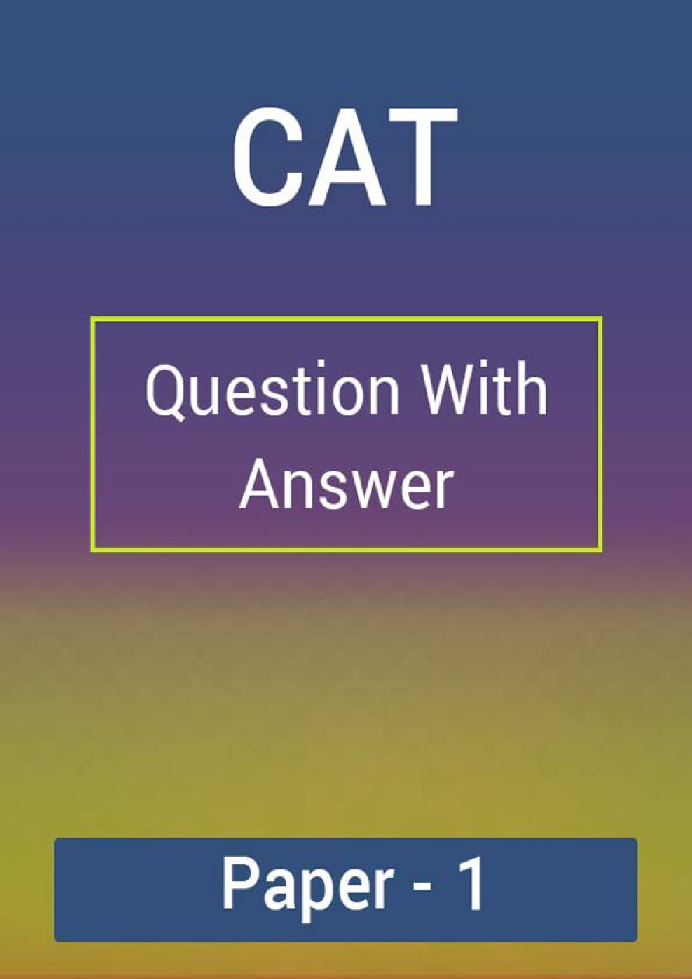 CAT Question With Answer Paper-1 - Page 1