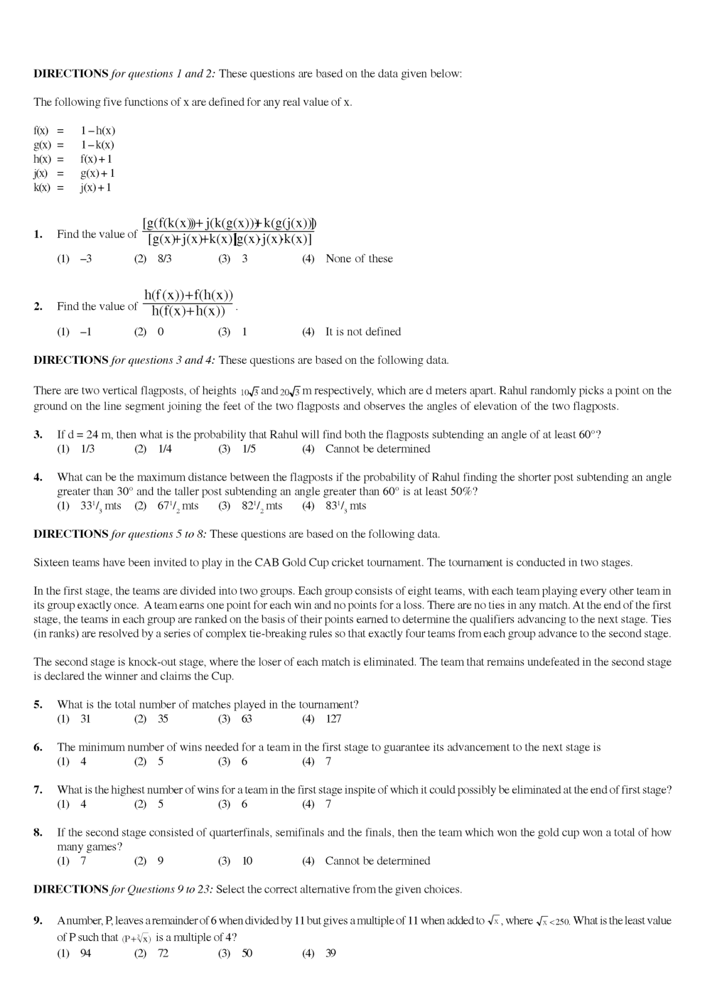 CAT Question With Answer Paper-1 - Page 2
