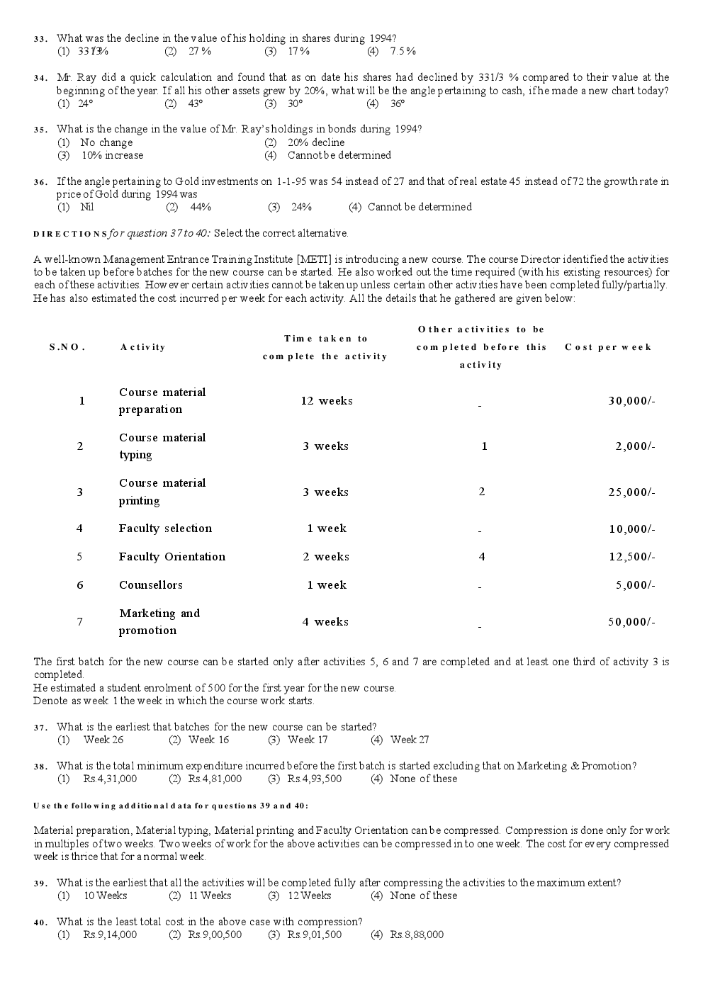 CAT Question With Answer Paper-4 - Page 5