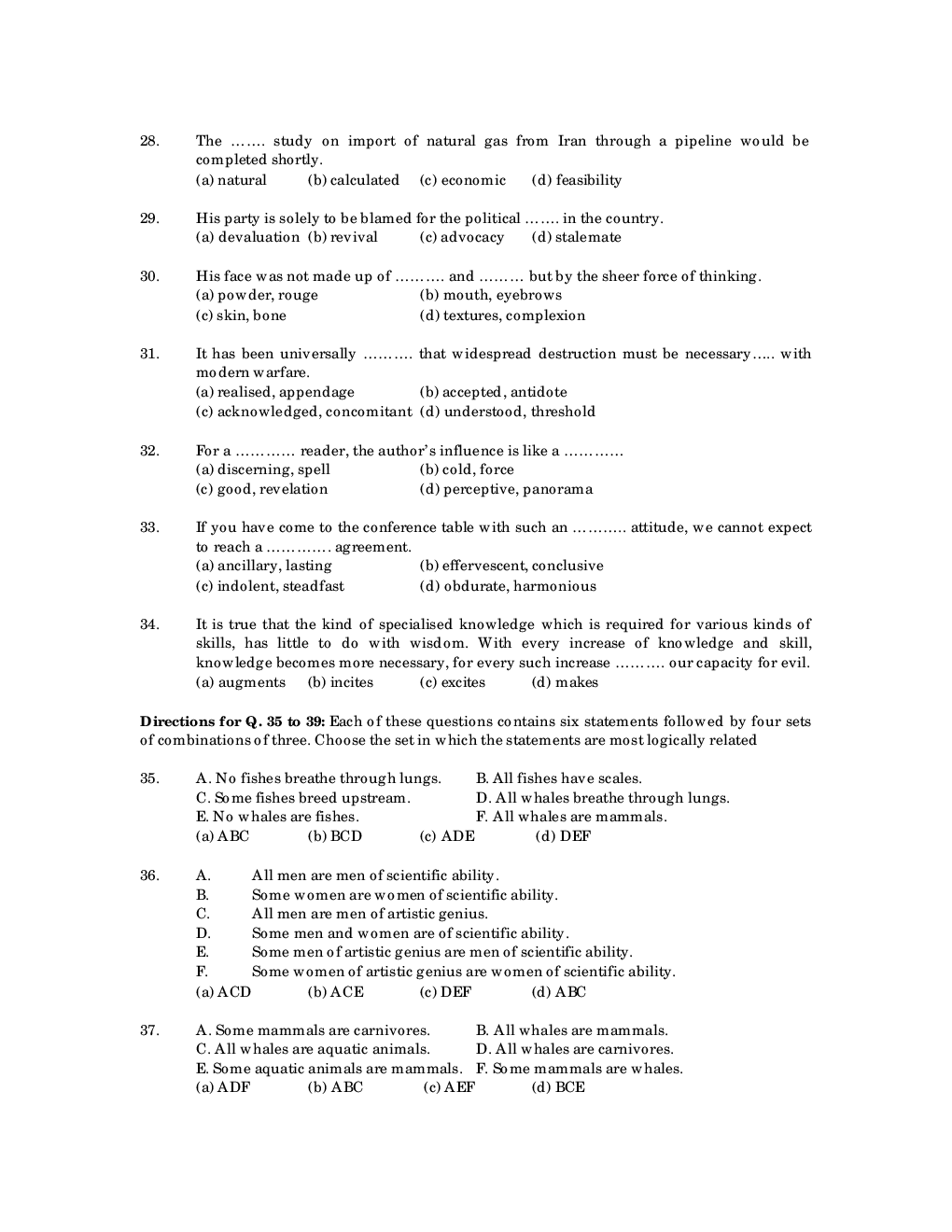 CAT Question With Answer Paper-7 - Page 5