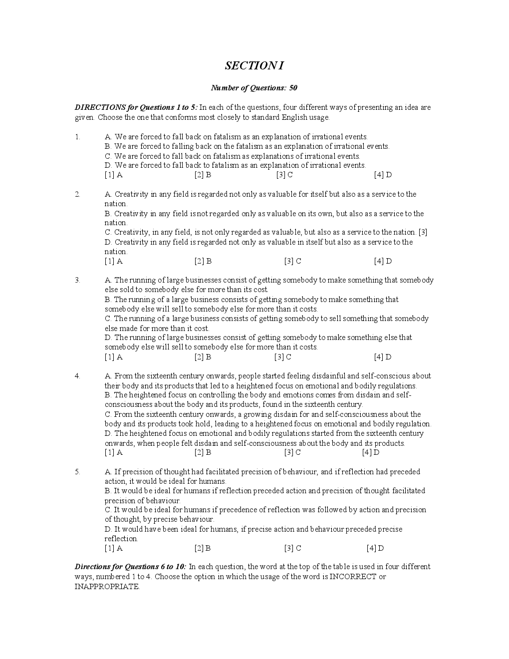 CAT Question With Answer Paper-8 - Page 2