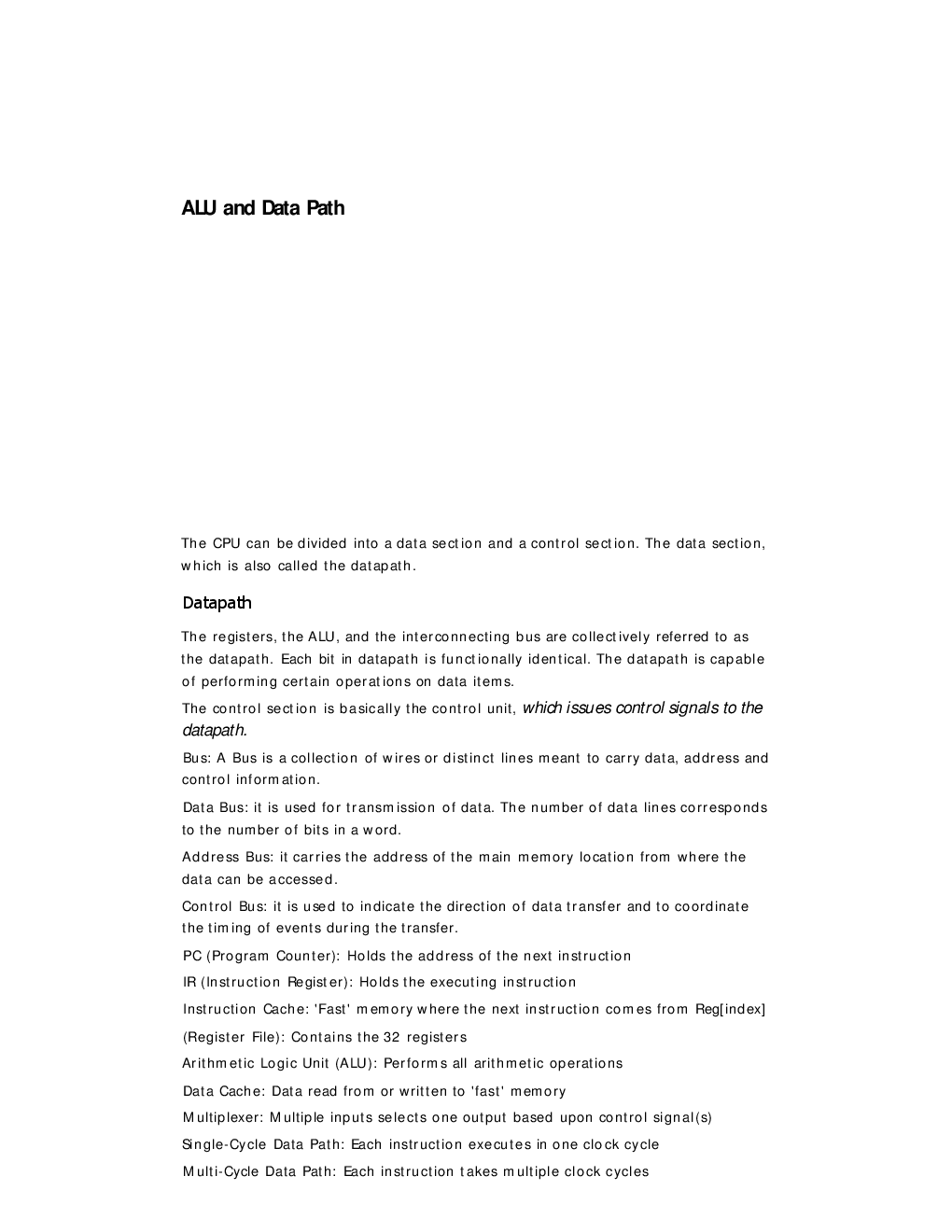 GATE Short Notes For Computer Science Engg. (Computer Organization & Architecture) - Page 2
