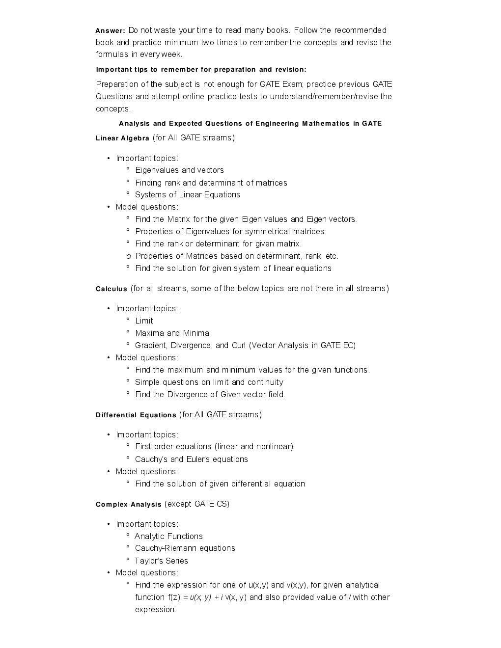 GATE Short Notes For Mechanical Engg. (Engineering Mathematics) - Page 3