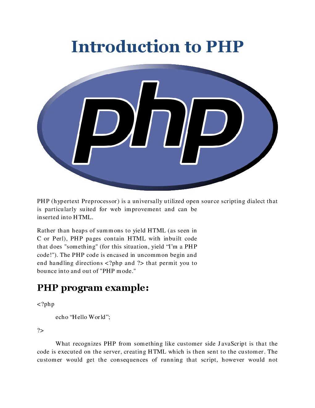 Download GATE Computer Science Engg Short Notes For PHP PDF Online