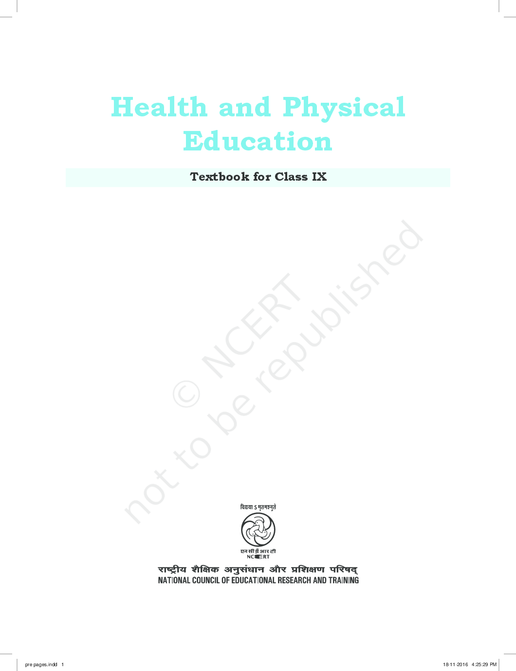 NCERT Health And Physical Education Textbook For Class IX - Page 2