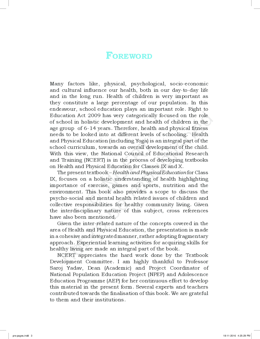 NCERT Health And Physical Education Textbook For Class IX - Page 4