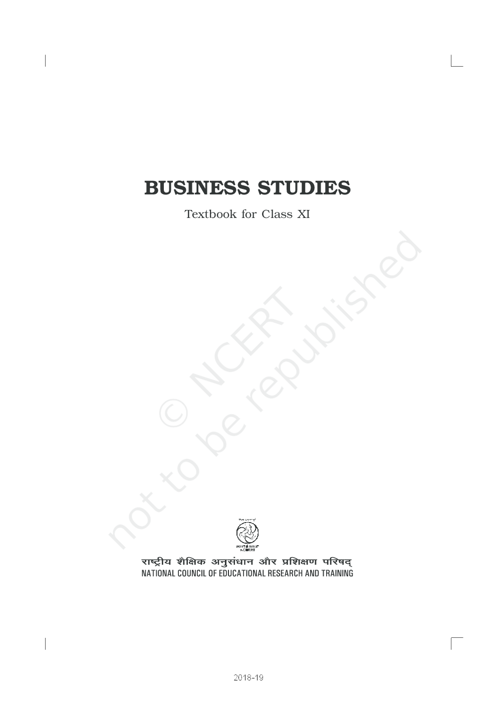 NCERT Business Studies Textbook For Class XI - Page 2