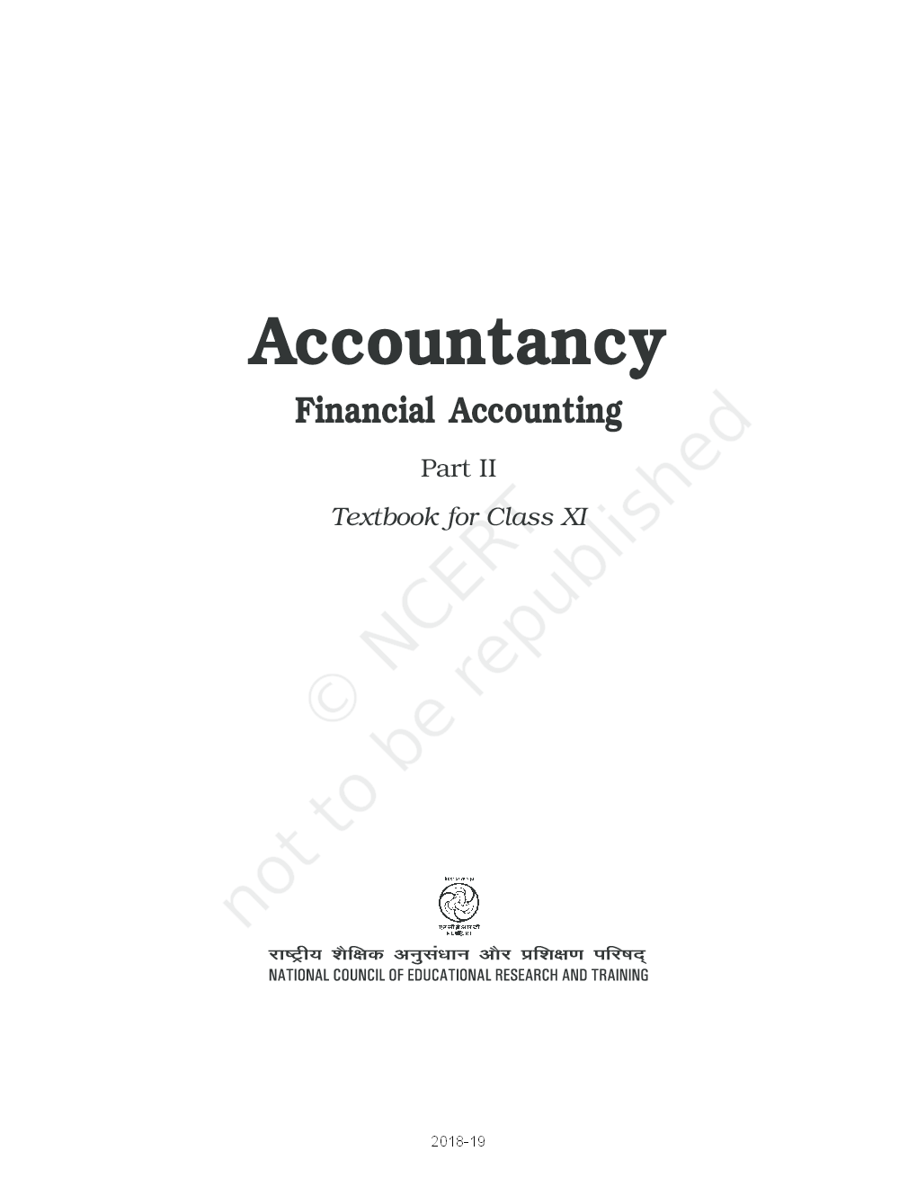 NCERT Accountancy Financial Accounting Part I Textbook for Class XI - Page 2