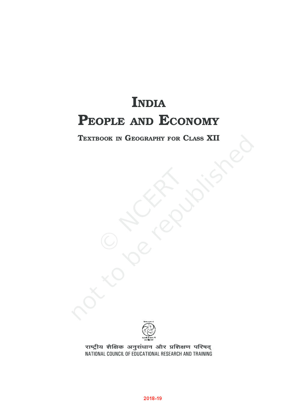 NCERT India-People And Economy Textbook Geography For Class XII - Page 2