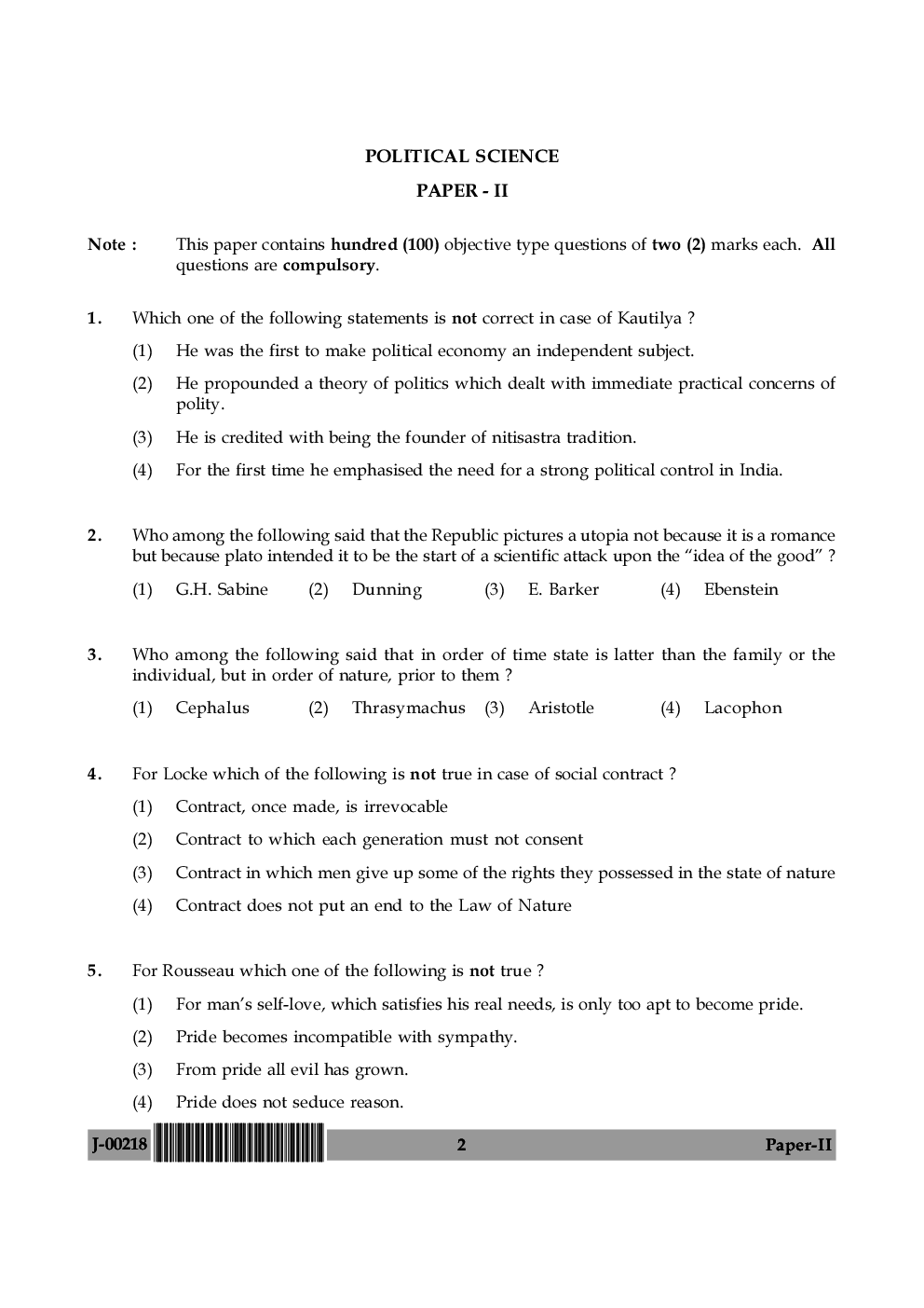  UGC Net Previous Year Question Paper With Solution Political Science For 2018 (Paper II) - Page 3