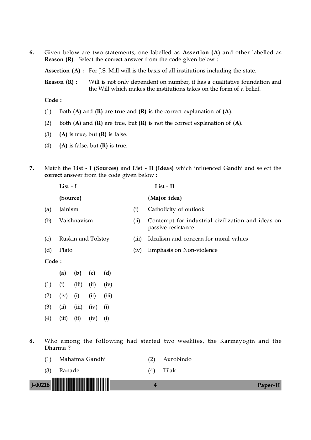  UGC Net Previous Year Question Paper With Solution Political Science For 2018 (Paper II) - Page 5