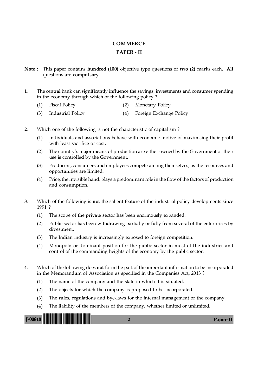  UGC Net Previous Year Question Paper With Solution Commerce For 2018 (Paper II) - Page 3