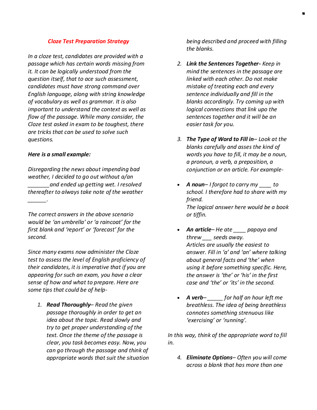 MCQs English (Cloze Test) With Solutions - Page 3