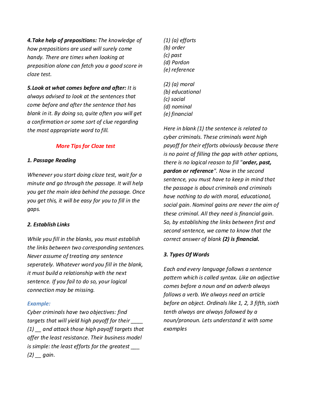 MCQs English (Cloze Test) With Solutions - Page 5