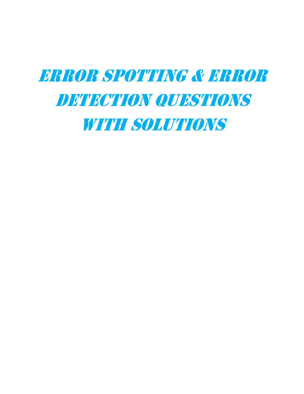 MCQs English (Error Spotting Error Detection) With Solutions - Page 2