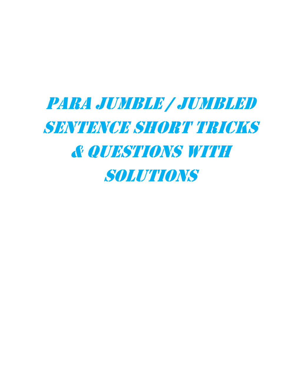 MCQs English (Parajumble & Jumbled Sentence) With Solutions - Page 2