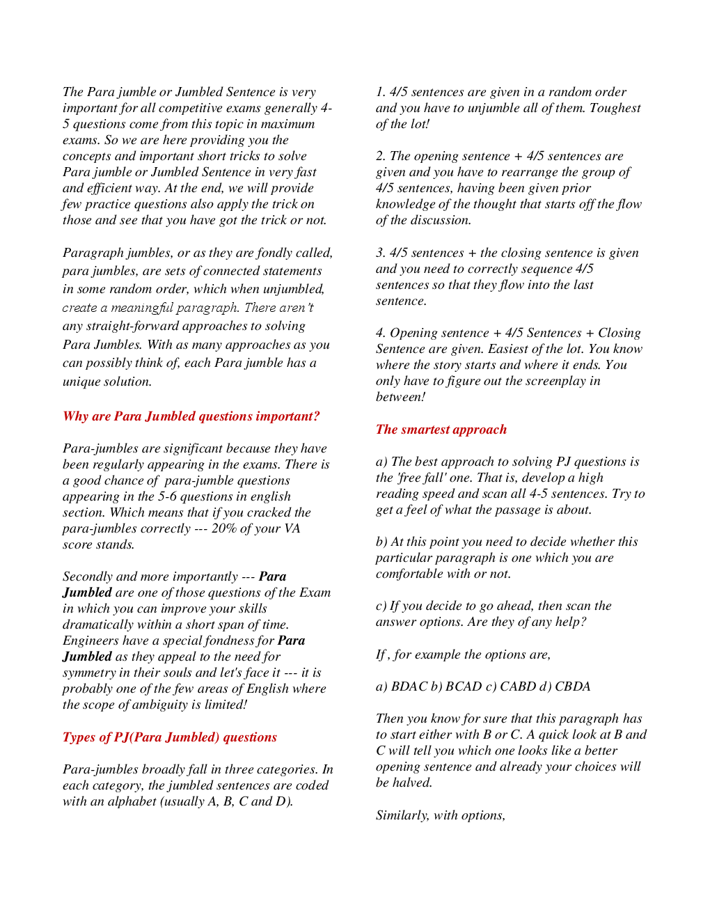 MCQs English (Parajumble & Jumbled Sentence) With Solutions - Page 3