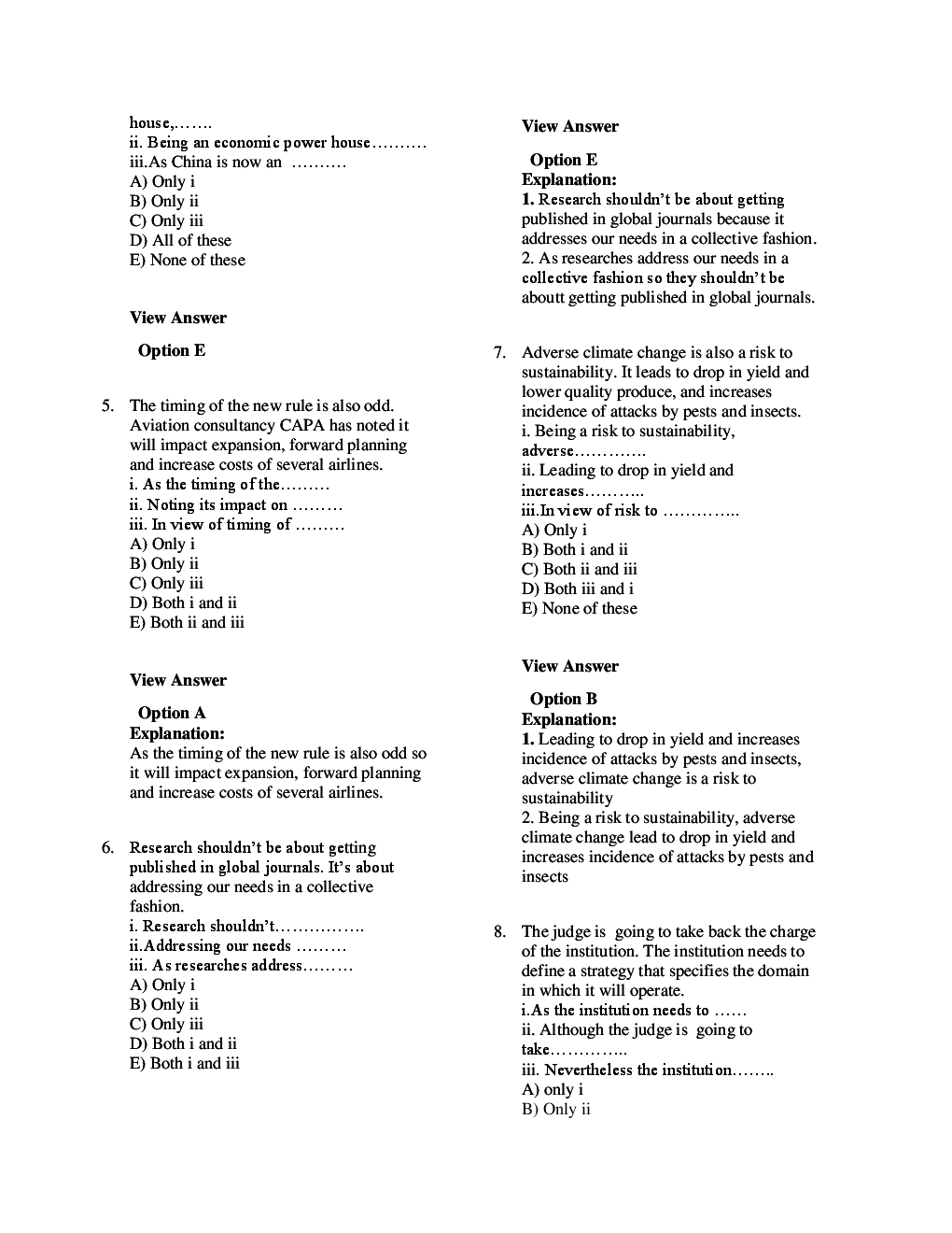 MCQs English (Sentence Connectors) With Solutions - Page 4